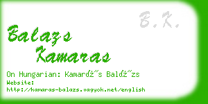 balazs kamaras business card